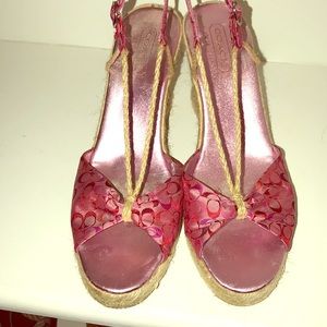 COACH pink slingback espadrilles